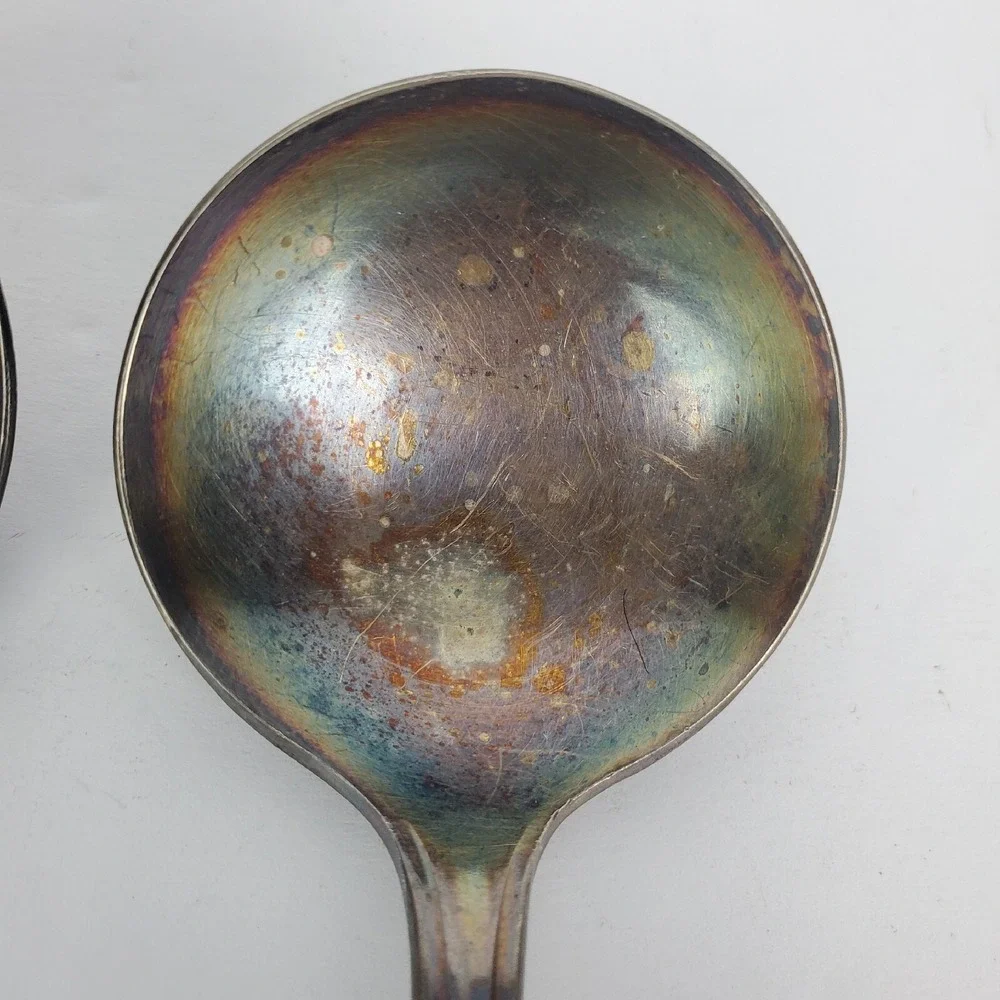 Set of 2 Vtg Albert Pick Co. Inc. Silver Plated Child's Spoon Engraved KOSHER